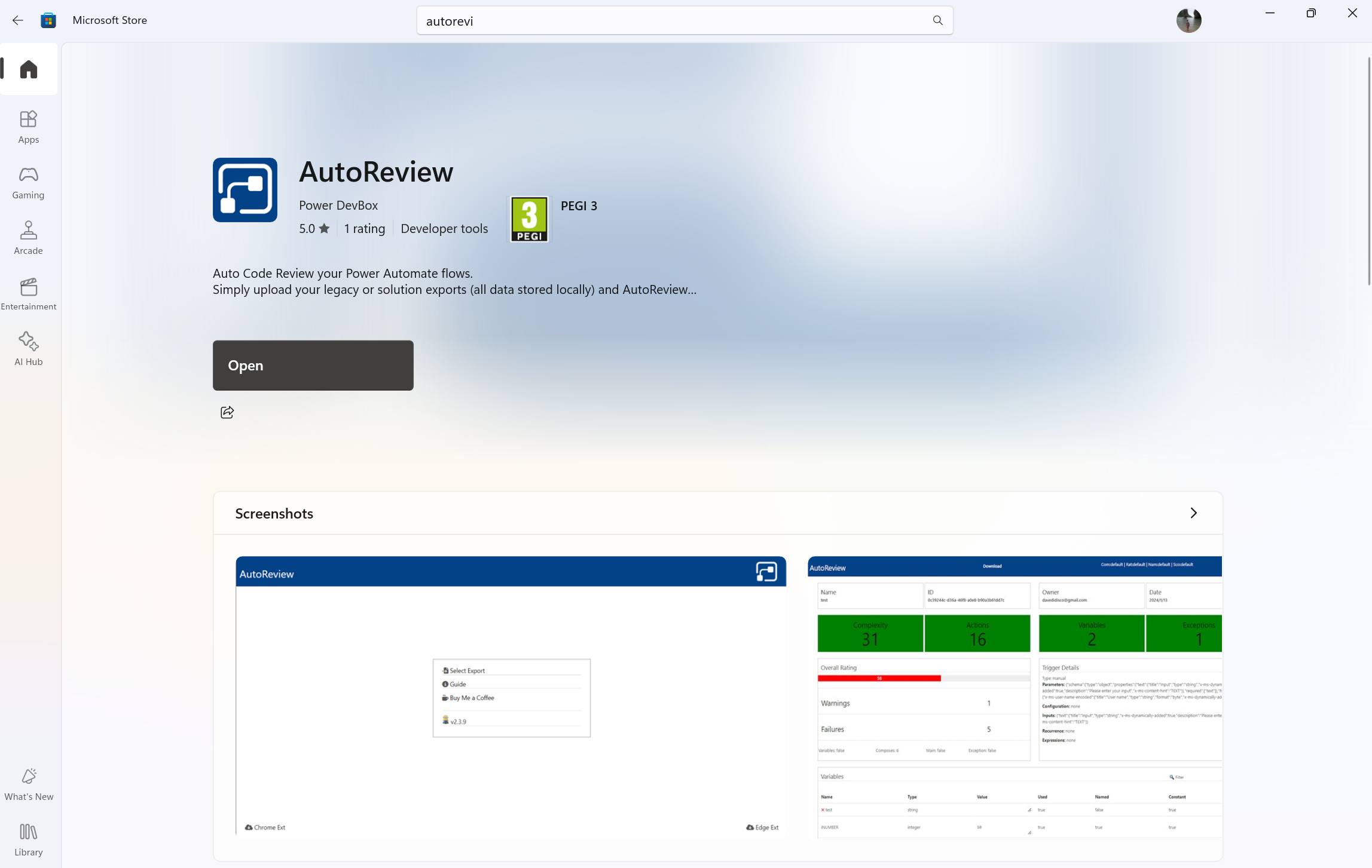 AutoReview - Power Automate Code Review